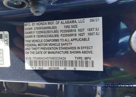 2020 Honda Cr-V Awd Ex-L из США, поврежденный, VIN 2HKRW2H83LH619193